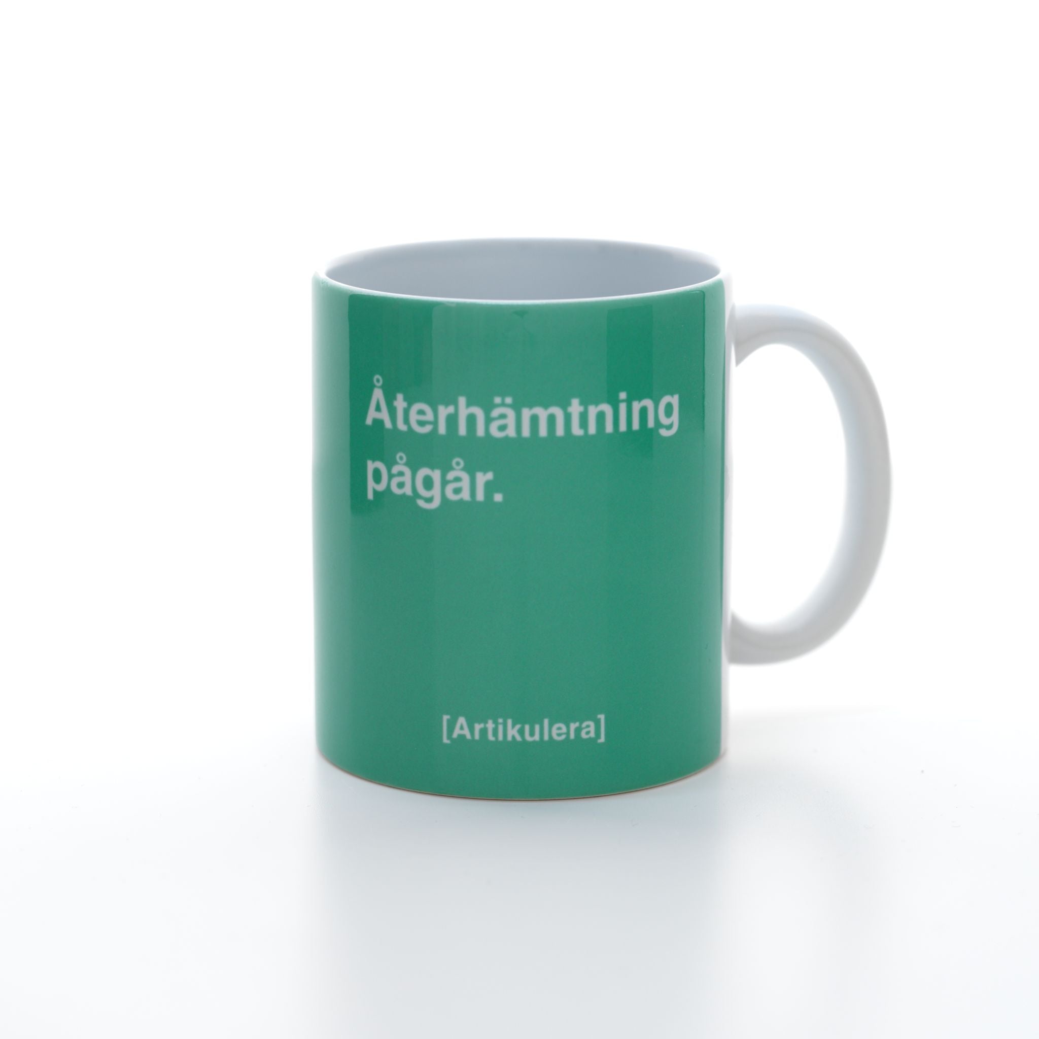 Artikulera-mugg — ”Återhämtning pågår.”