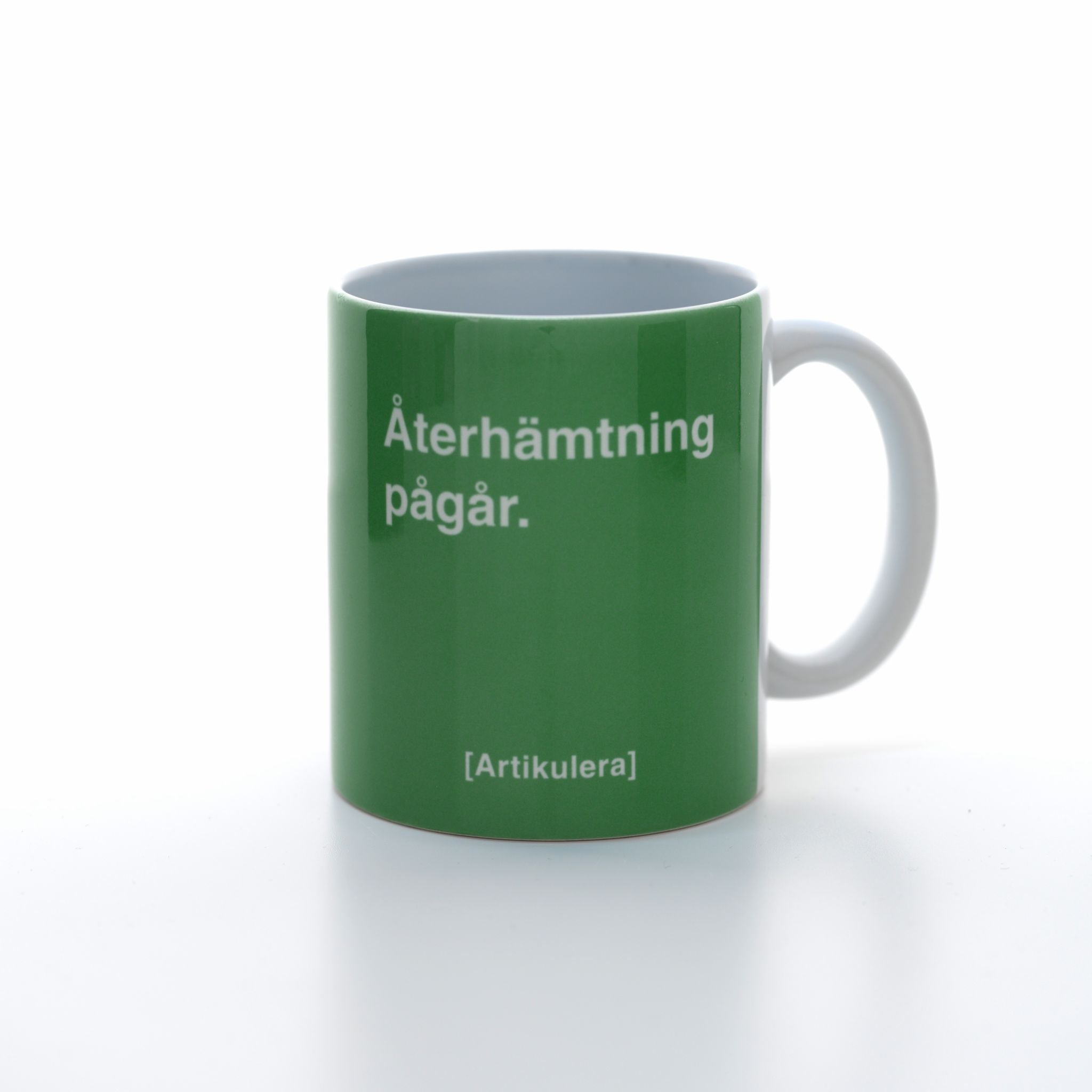 Artikulera-mugg — ”Återhämtning pågår.”