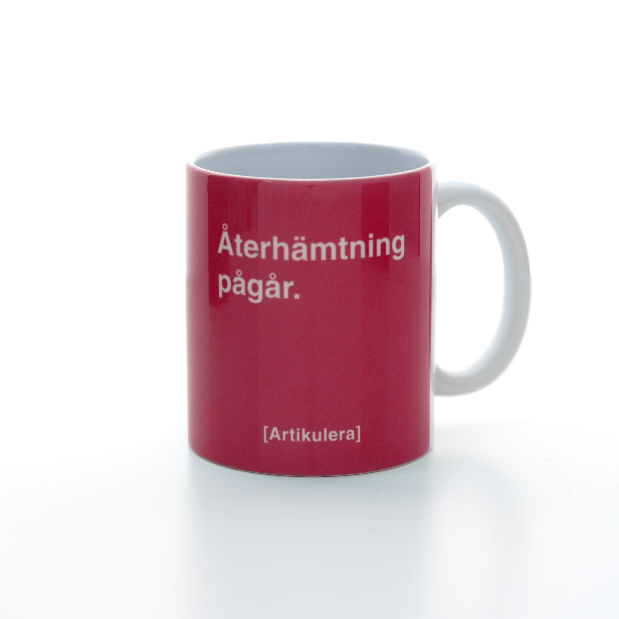 Artikulera-mugg — ”Återhämtning pågår.”