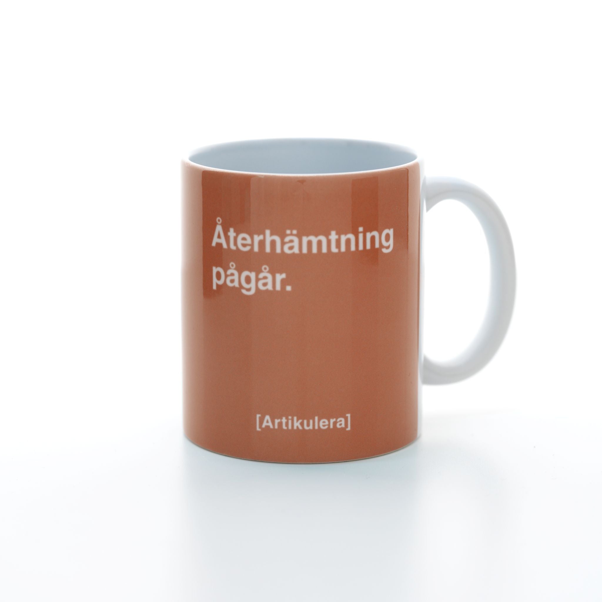 Artikulera-mugg — ”Återhämtning pågår.”